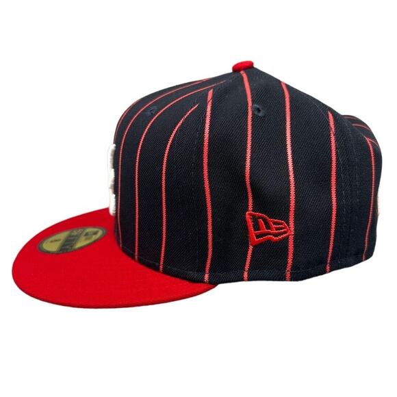 New Era 59FIFTY Atlanta‎ Braves City Arch Fitted Hat Navy Red Size 8 - Picture 6 of 8